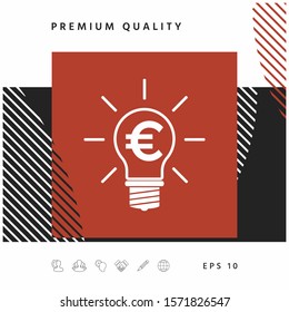Light bulb with euro symbol business concept. Graphic elements for your design