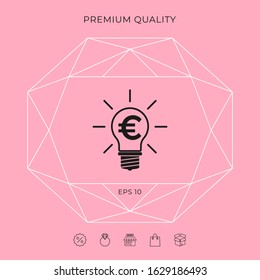 Light bulb with euro symbol business concept. Graphic elements for your design