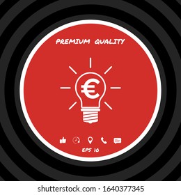 Light bulb with euro symbol business concept. Graphic elements for your design