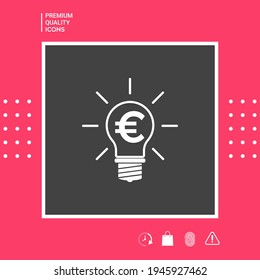 Light bulb with euro symbol business concept