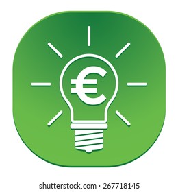 Light bulb with euro symbol business concept.