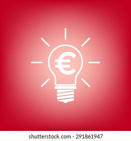 Light bulb with euro symbol business concept.
