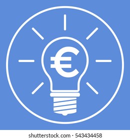 Light bulb with euro symbol business concept
