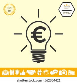 Light bulb with euro symbol business concept