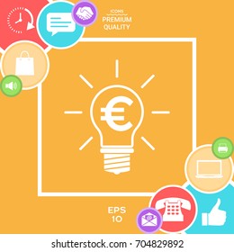 Light bulb with euro symbol business concept
