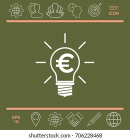 Light bulb with euro symbol business concept
