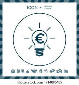 Light bulb with euro symbol business concept