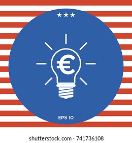 Light bulb with euro symbol business concept