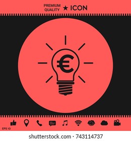 Light bulb with euro symbol business concept