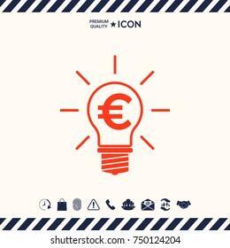 Light bulb with euro symbol business concept