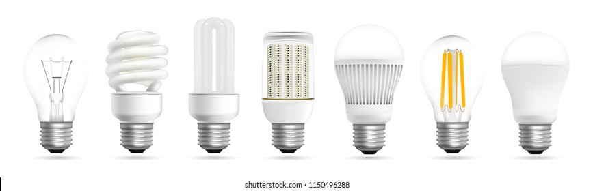 Light bulb evolution realistic effect in vector format