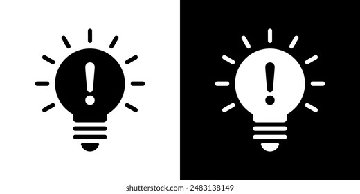 Light bulb with exclamation mark icon in generic style