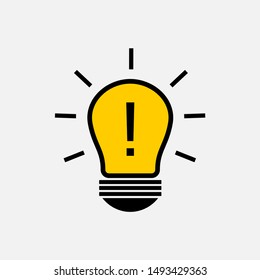 
Light bulb with an exclamation mark. Idea concept. Vector illustration.