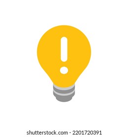 Light Bulb With Exclamation Point, Isometric Icon.