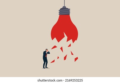 Light bulb explosion. Symbol of creative idea, brainstorming. Business creativity. 