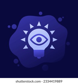 light bulb and eye icon, vector design