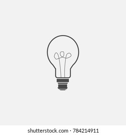 light bulb with filament vector icon thinking new idea concept or industrial electricity supply gray vector illustration