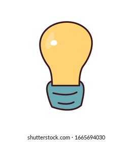 Icono de estilo de relleno de bombillas, Iluminación eléctrica de la tecnología de energía y tema de innovación Ilustración vectorial