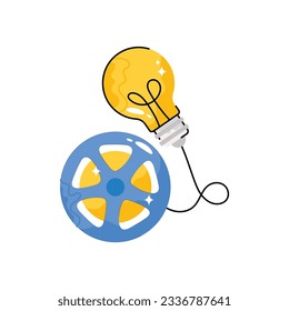 Espectro de película vectorial de bombilla llena de bombilla. archivo EPS 10