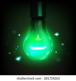 light bulb. Light bulb with fireflies