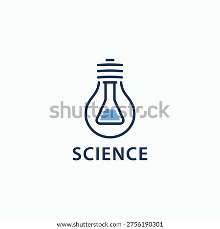 Light bulb with flask glass lab logo design. Science technology simple logo icon sign symbol