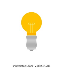 Light Bulb flat design vector illustration isolated on white background. Idea sign, solution, thinking concept. Lighting Electric lamp.