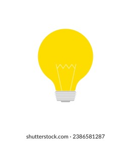 Light Bulb flat design vector illustration isolated on white background. Idea sign, solution, thinking concept. Lighting Electric lamp.