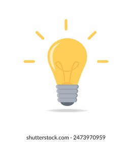 Light bulb flat design vector graphics