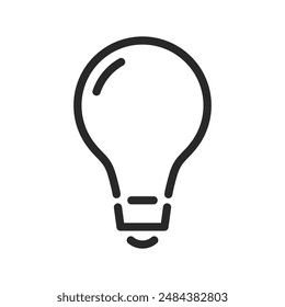 Light Bulb Flat Glyph Line Icon Vector