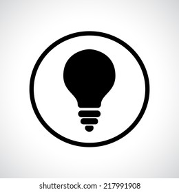Light bulb flat icon. Creativity, inspiration, new item, ecology concept.