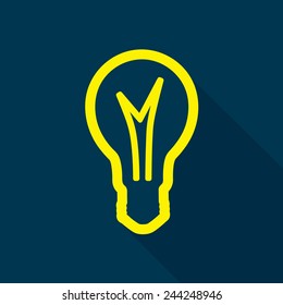 Light bulb flat icon design. Energy and power concept.