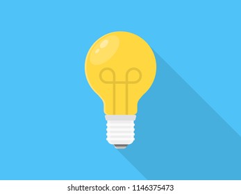 Light Bulb Flat Icon Illustration Vector