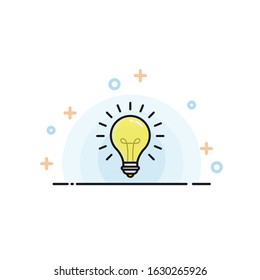 light bulb flat icon illustration