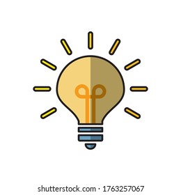 Light Bulb Flat Icon Illustration Design Vector Template