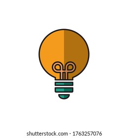 Light Bulb Flat Icon Illustration Design Vector Template