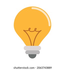 light bulb flat icon isolated