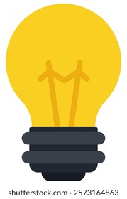 Light bulb flat icon isolated on white background.