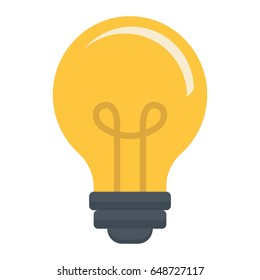 Light Bulb flat icon, lamp and idea, light vector graphics, a colorful solid pattern on a white background, eps 10.