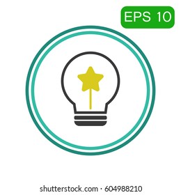 light bulb flat icon or logo,illustration vector