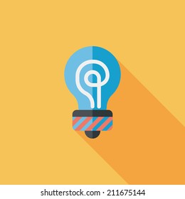 Light bulb flat icon with long shadow,eps10
