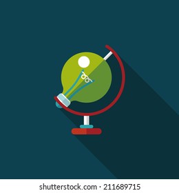Light bulb flat icon with long shadow,eps10