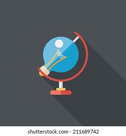 Light bulb flat icon with long shadow,eps10