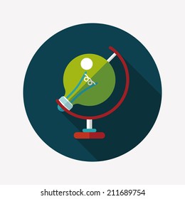 Light bulb flat icon with long shadow,eps10