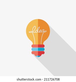 Light bulb flat icon with long shadow,eps10