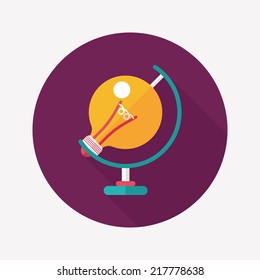 Light bulb flat icon with long shadow,eps10