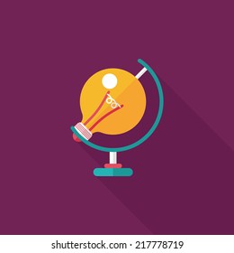 Light bulb flat icon with long shadow,eps10