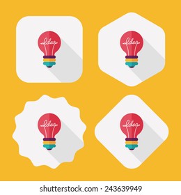 Light bulb flat icon with long shadow,eps10