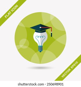 Light bulb flat icon with long shadow,eps10