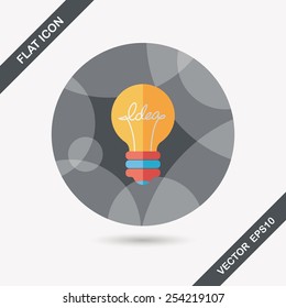 Light bulb flat icon with long shadow,eps10