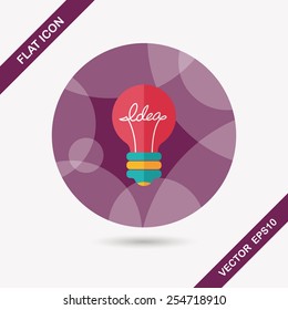 Light bulb flat icon with long shadow,eps10